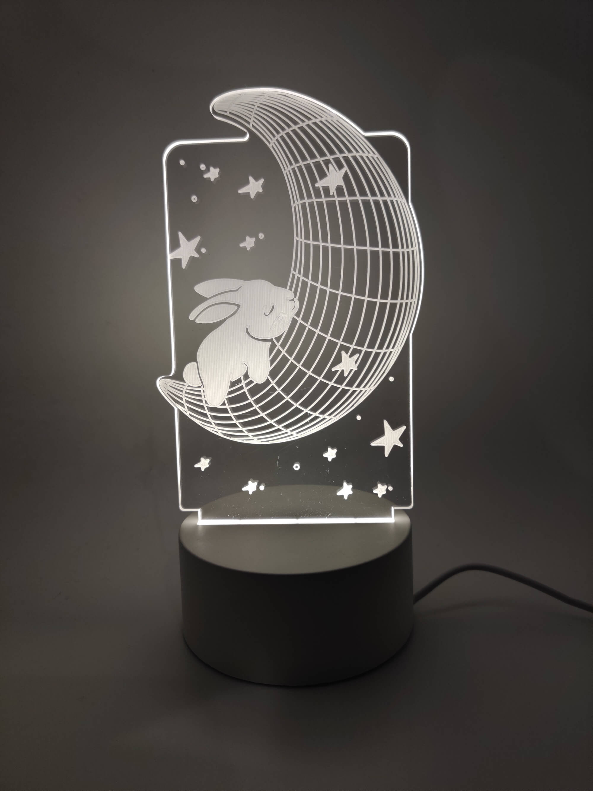 Cute Bunny Sleeping Acrylic Nightlight