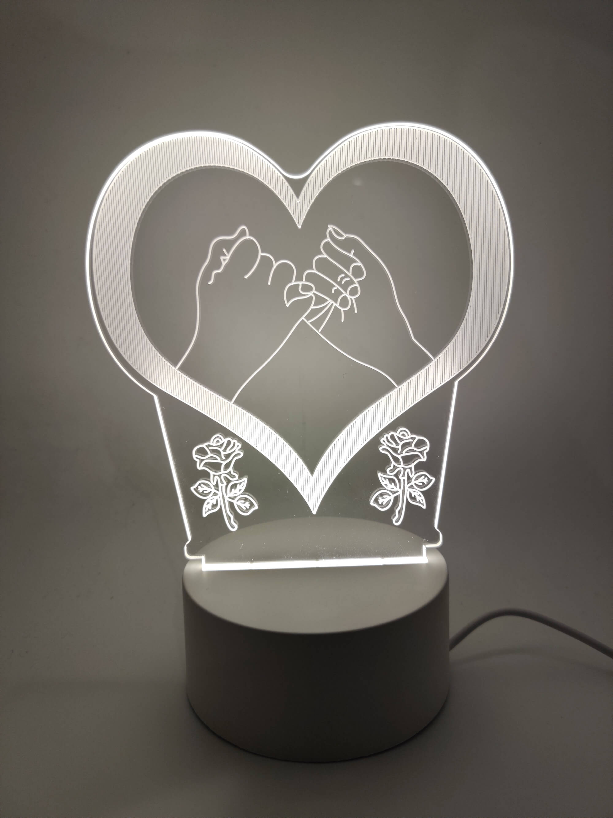 Pinky Promise Heart Acrylic Nightlight