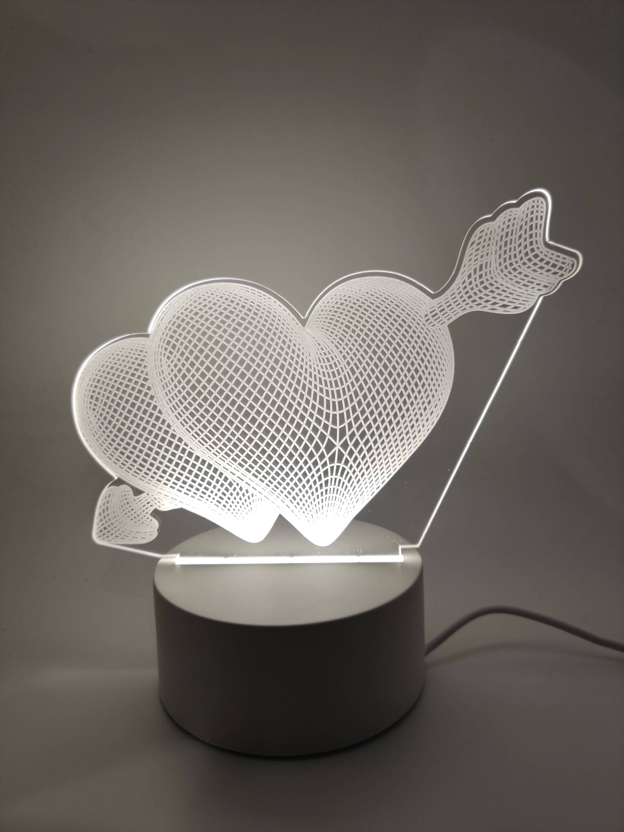 Hearts Arrow Love Acrylic Nightlight